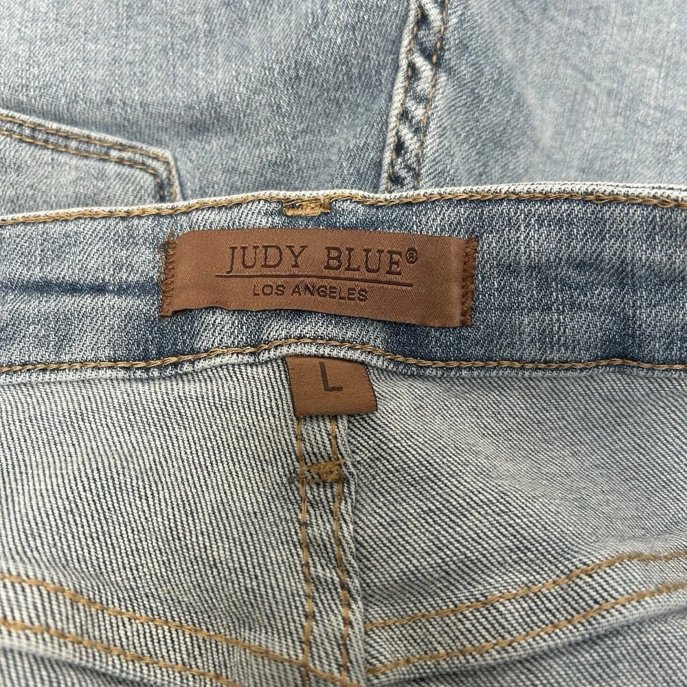 Judy Blue Hi-Rise Tummy Control Top Denim Jean Shorts Size Large Style #150331 - Picture 2 of 5